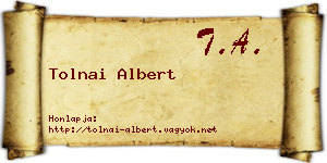 Tolnai Albert névjegykártya